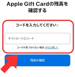 公式サイトでのAppleギフトカード残高の確認手順4